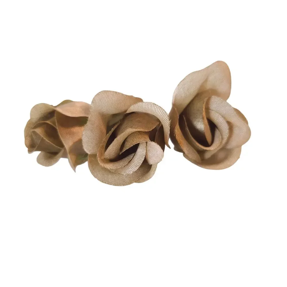 50 Moss Olive Green Satin Rose Buds Stemless Wedding Floral Craft DIY 2